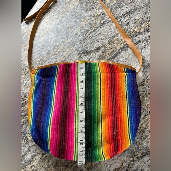Franco Figgesi Bohemian Pink Multi Colored Guatemalan Purse Bag Vegan Leather - Picture 9 of 16